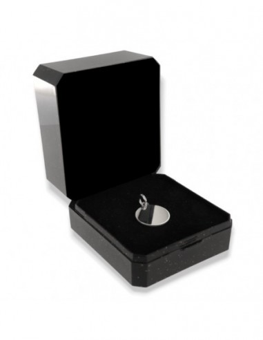 Ciondolo Argento Rodiato Piastra Tonda Personalizzabile [f34145f9]