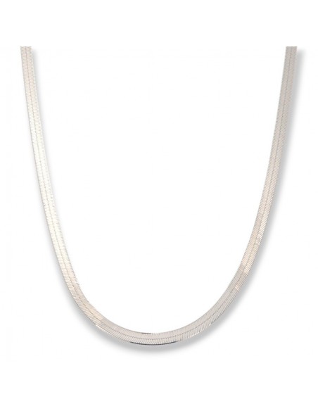 Collana Argento Rodiato Maglia Snake Sottile [b8845179]