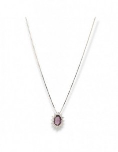 Collana Argento Rodiato Principesa Viola 8x6MM [058e0380]