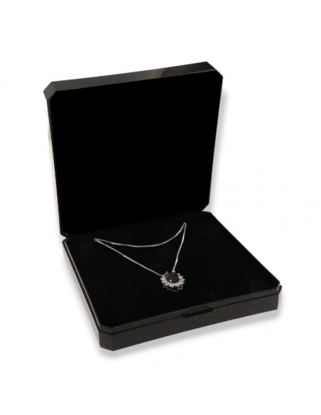 Collana Argento Rodiato Principesa Viola 8x6MM [968fa6dc]