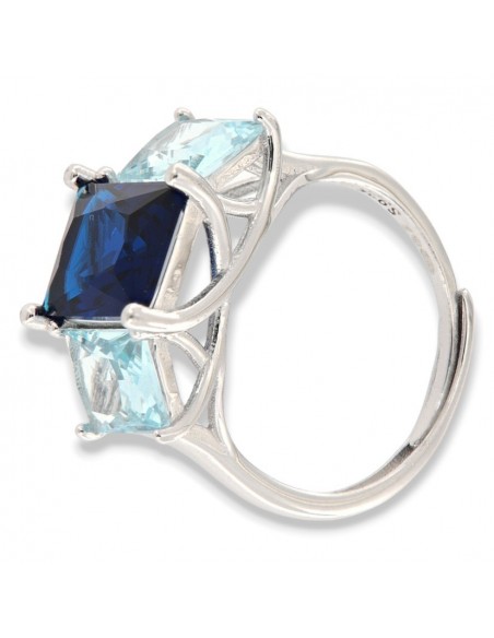 Anello Argento Rodiato Trilogy Pietre Blu Rettangolari [7aee3f05]