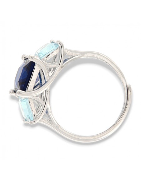 Anello Argento Rodiato Trilogy Pietre Blu Rettangolari [cdf3fe01]