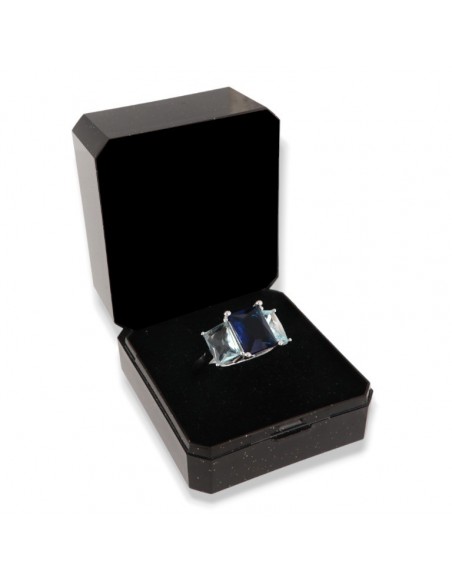 Anello Argento Rodiato Trilogy Pietre Blu Rettangolari [a3c87c08]