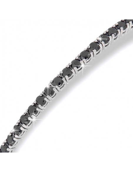 Bracciale Argento Tennis Zirconi Neri 2,5MM 20CM [885222e4]