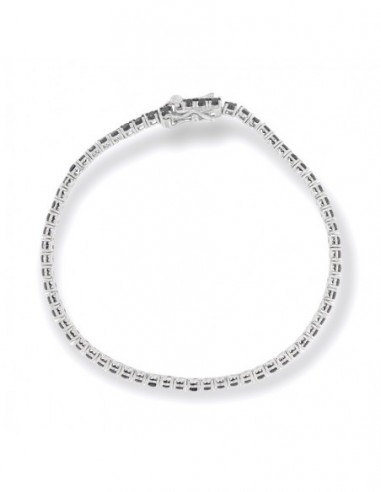 Bracciale Argento Tennis Zirconi Neri 2,5MM 20CM [8d0265fa]