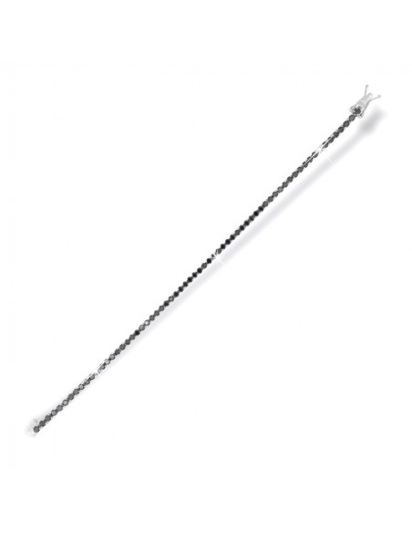 Bracciale Argento Tennis Zirconi Neri 2,5MM 20CM [3a1fa4fe]