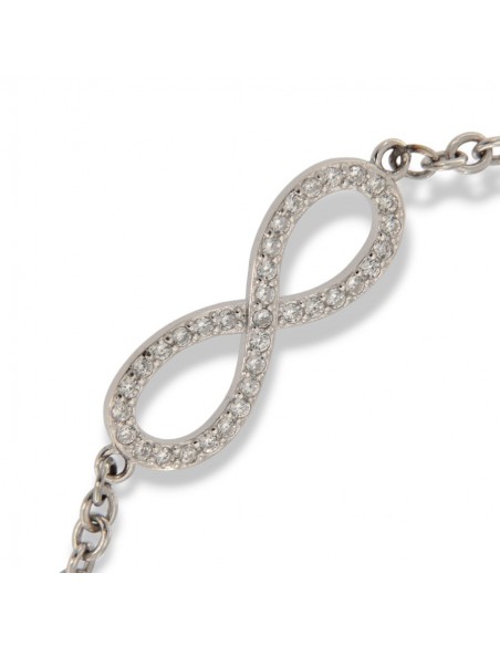 Bracciale Argento Rodiato Infinito Zirconi Bianchi [a8dd1089]