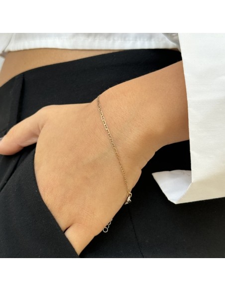Bracciale Argento Dorato Maglia Marina [0ad1446c]