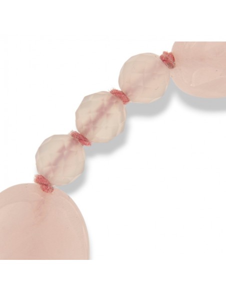 Bracciale Quarzo Rosa Sfaccettato Chiusura Argento Rodiato [0d69a2a1]
