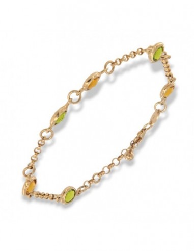 Bracciale Argento Dorato Catenina Quarzo Citrino [5729b14f]