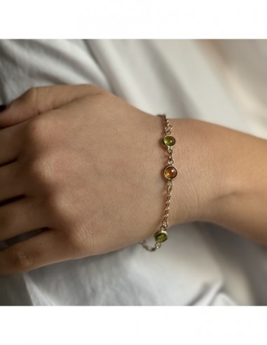 Bracciale Argento Dorato Catenina Quarzo Citrino [a6c601a2]