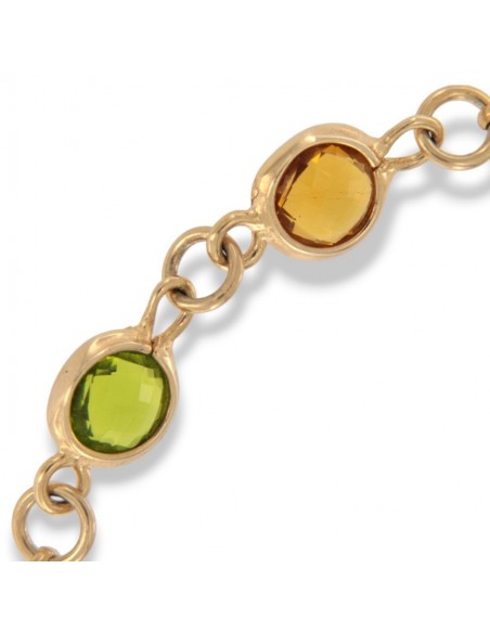 Bracciale Argento Dorato Catenina Quarzo Citrino [11dbc0a6]