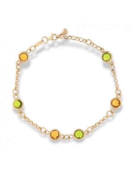 Bracciale Argento Dorato Catenina Quarzo Citrino [148b87b8]
