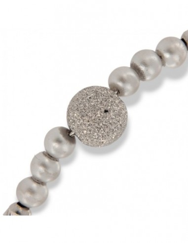 BRACCIALE ARGENTO RODIATO PERLE SFERA ARGENTO [ddc3a426]