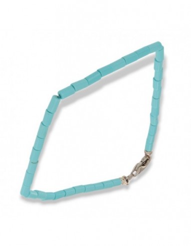 Bracciale Argento Rodiato Cilindri Pasta Turchese [fb36e996]