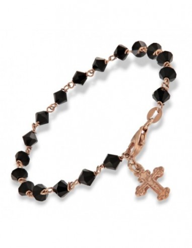 Bracciale Argento Rodiato Sfere Onice Sfaccettate [7df51450]