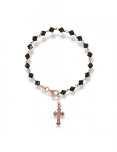 Bracciale Argento Rodiato Sfere Onice Sfaccettate [4a10912f]