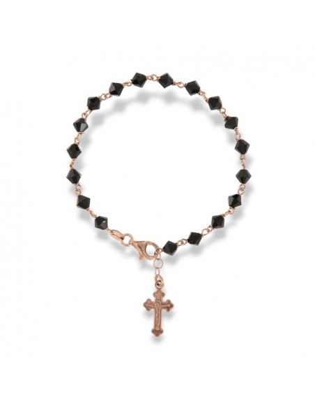 Bracciale Argento Rodiato Sfere Onice Sfaccettate [4a10912f]