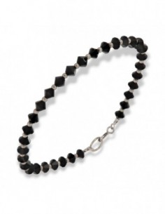 Bracciale Argento Rodiato Sfere Onice Sfaccettate [cae8d554]