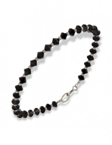 Bracciale Argento Rodiato Sfere Onice Sfaccettate [cae8d554]