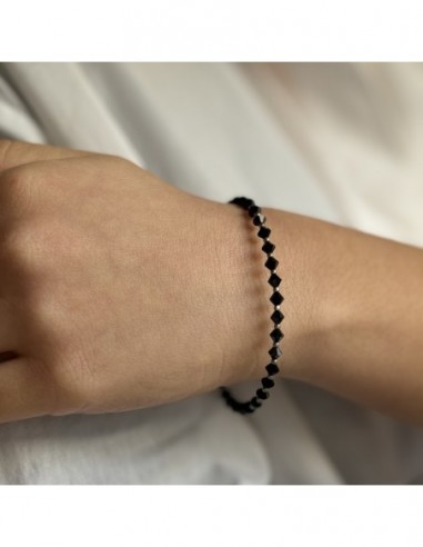 Bracciale Argento Rodiato Sfere Onice Sfaccettate [7ff1cf34]