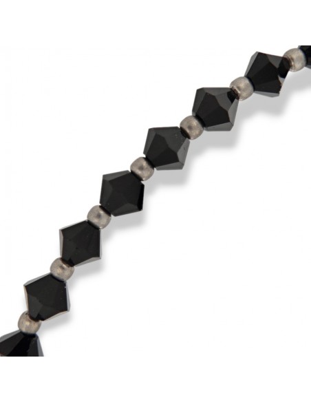 Bracciale Argento Rodiato Sfere Onice Sfaccettate [c8ec0e30]