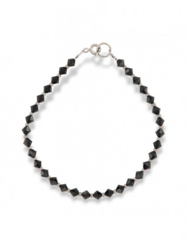 Bracciale Argento Rodiato Sfere Onice Sfaccettate [cdbc492e]