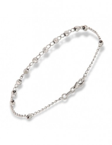 Bracciale Argento Rodiato Catena Sfere Sfaccettate [64e0058e]