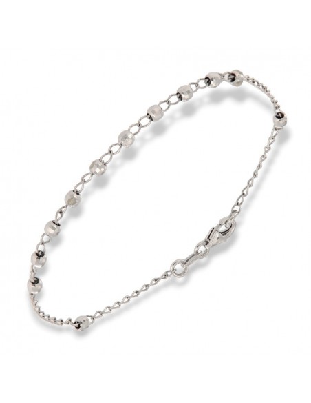 Bracciale Argento Rodiato Catena Sfere Sfaccettate [64e0058e]