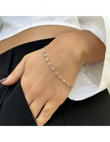 Bracciale Argento Rodiato Catena Sfere Sfaccettate [0c48dbd4]