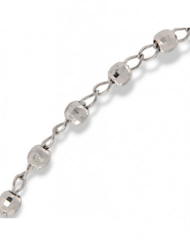 Bracciale Argento Rodiato Catena Sfere Sfaccettate [bb551ad0]