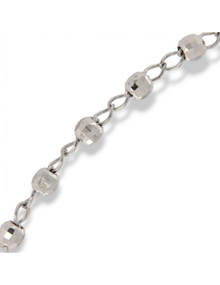 Bracciale Argento Rodiato Catena Sfere Sfaccettate [bb551ad0]
