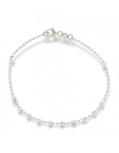 Bracciale Argento Rodiato Catena Sfere Sfaccettate [be055dce]