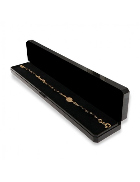 Bracciale Argento Dorato Rosario Sfere Nere Sfaccettate [2dce3bc3]