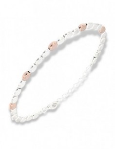 Bracciale Argento Rodiato Sfere Argentate E Rosate [5941696d]