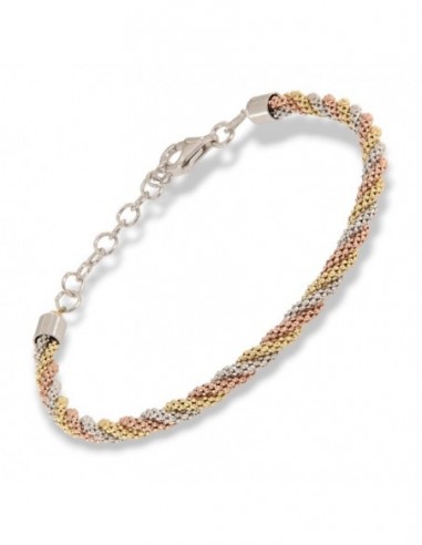 Bracciale Argento Rodiato Rope Tre Colori [71d516d2]