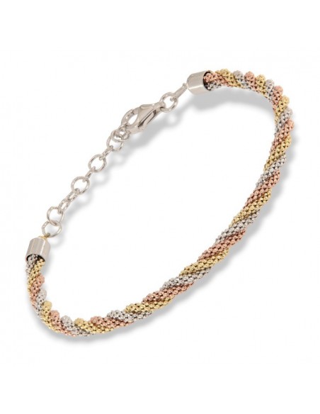 Bracciale Argento Rodiato Rope Tre Colori [71d516d2]