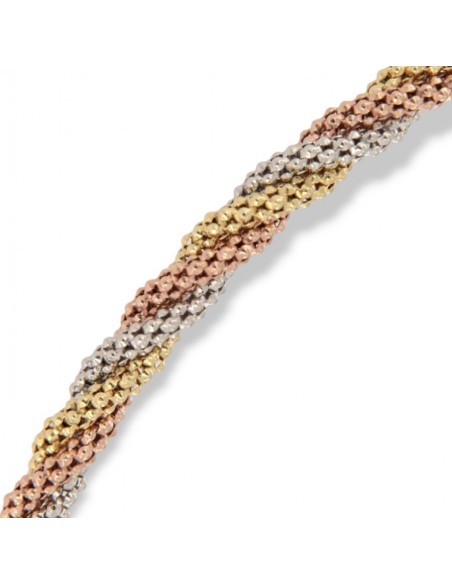 Bracciale Argento Rodiato Rope Tre Colori [b63d263a]