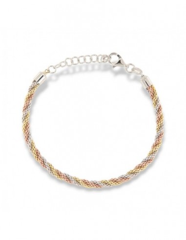 Bracciale Argento Rodiato Rope Tre Colori [b36d6124]