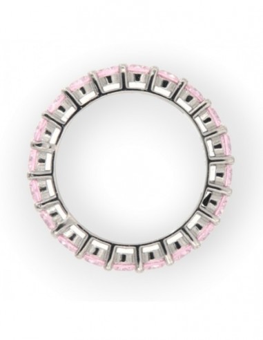 Anello Argento Rodiato Eternity Zirconi Rosa 3MM [601bc125]