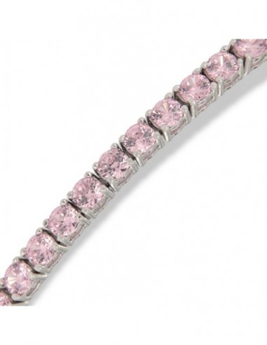 Bracciale Argento Tennis Zirconi Rosa 3MM 18B [16006d9e]