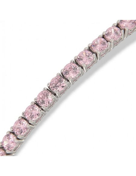 Bracciale Argento Tennis Zirconi Rosa 3MM 18B [16006d9e]