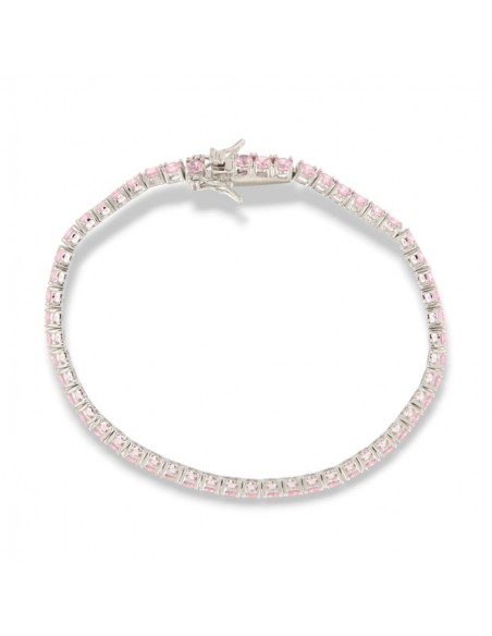 Bracciale Argento Tennis Zirconi Rosa 3MM 18B [13502a80]