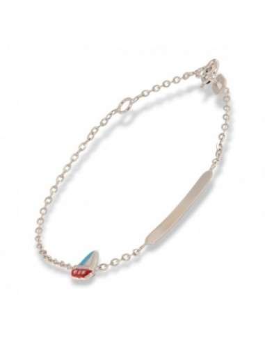 Bracciale Oro Bianco Neonato Barca Piastra Centrale [bcc3c554]