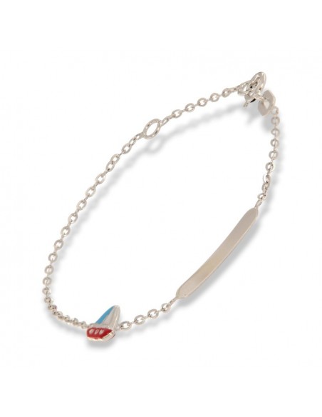 Bracciale Oro Bianco Neonato Barca Piastra Centrale [bcc3c554]
