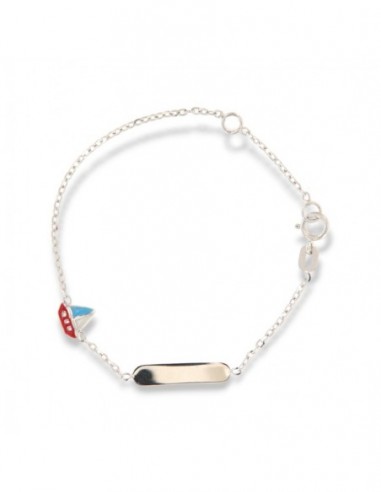 Bracciale Oro Bianco Neonato Barca Piastra Centrale [bd672e49]