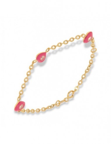 Bracciale Oro Giallo Cuori Zirconi Bianchi [8efc222b]