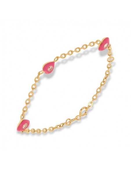 Bracciale Oro Giallo Cuori Zirconi Bianchi [8efc222b]