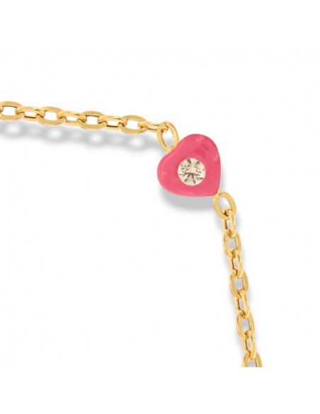 Bracciale Oro Giallo Cuori Zirconi Bianchi [95bd867f]