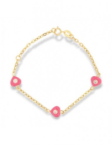 Bracciale Oro Giallo Cuori Zirconi Bianchi [90edc161]